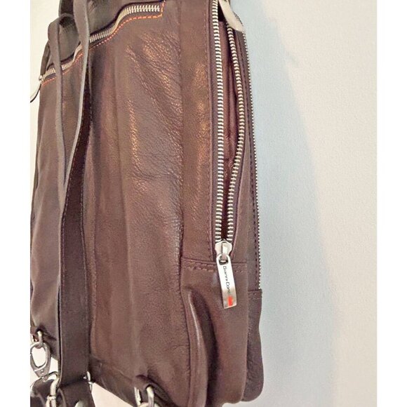 Gianni Conti Leather Unisex Backpack Brown - Picture 3 of 14